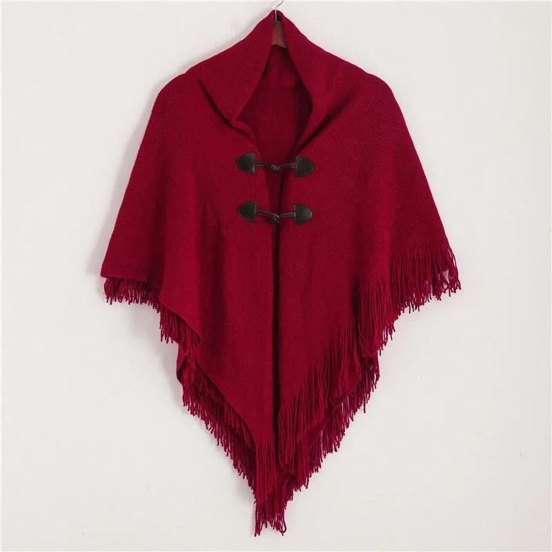 Poncho Franges Femme