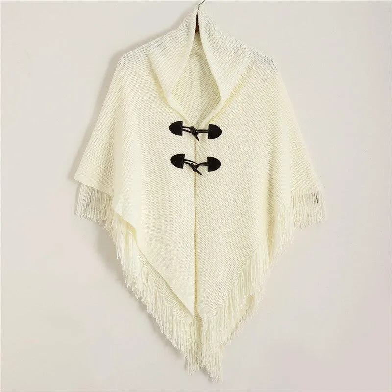 Poncho Franges Femme