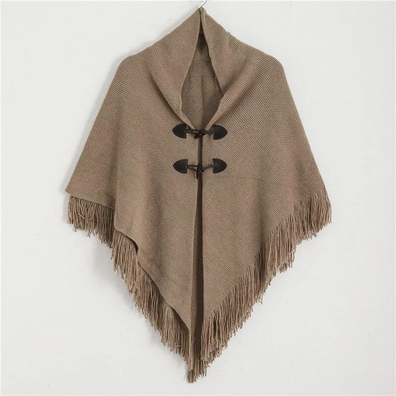 Poncho Franges Femme