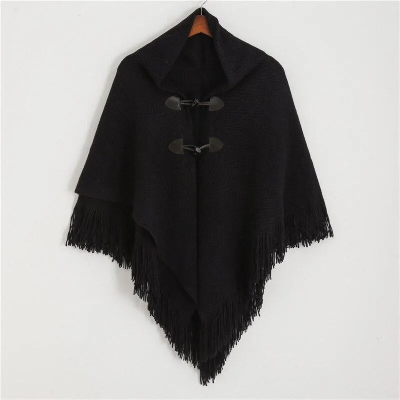 Poncho Franges Femme