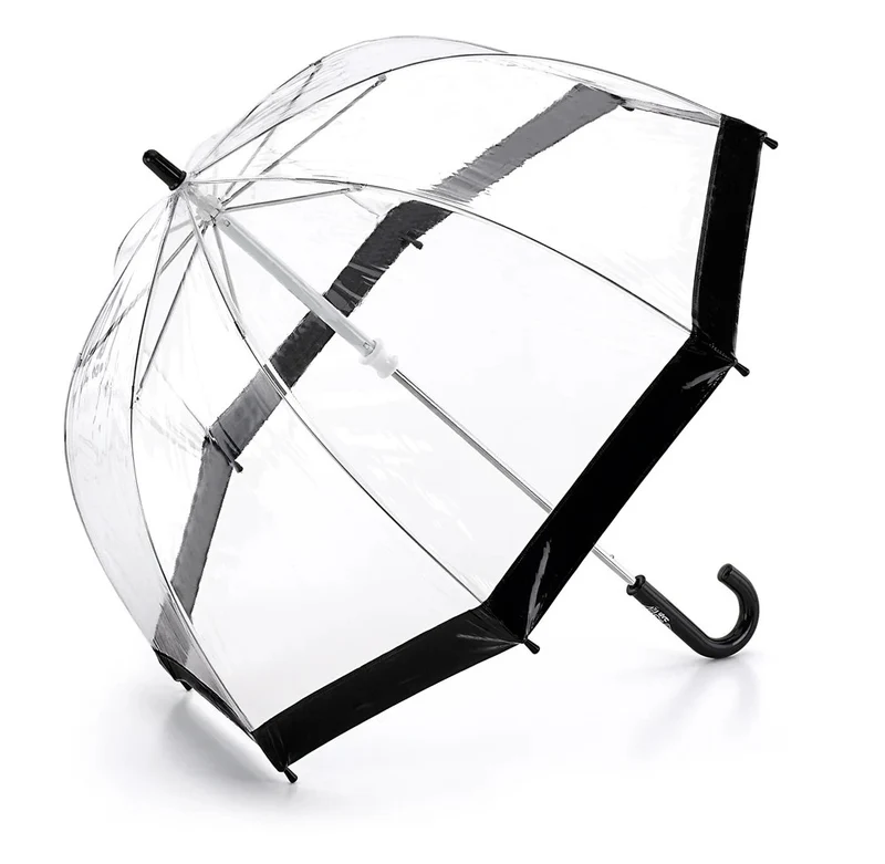 Fulton Funbrella Children's Clear Dome Umbrella - Black | Safe Easy-Glide | Head-to-Shoulder Coverage