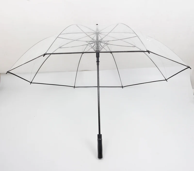 Clear Golf Umbrella | 125cm Transparent PVC Canopy | Auto Open | Wind-Resistant Fibreglass Frame