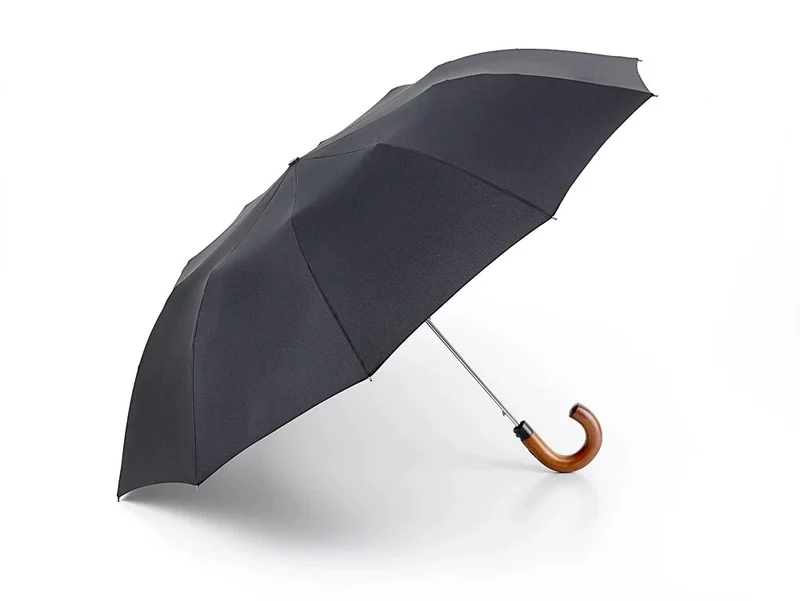 Fulton Magnum Men's Automatic Umbrella - Black | Solid Wood Crook Handle | Extra-Large 104cm Cover