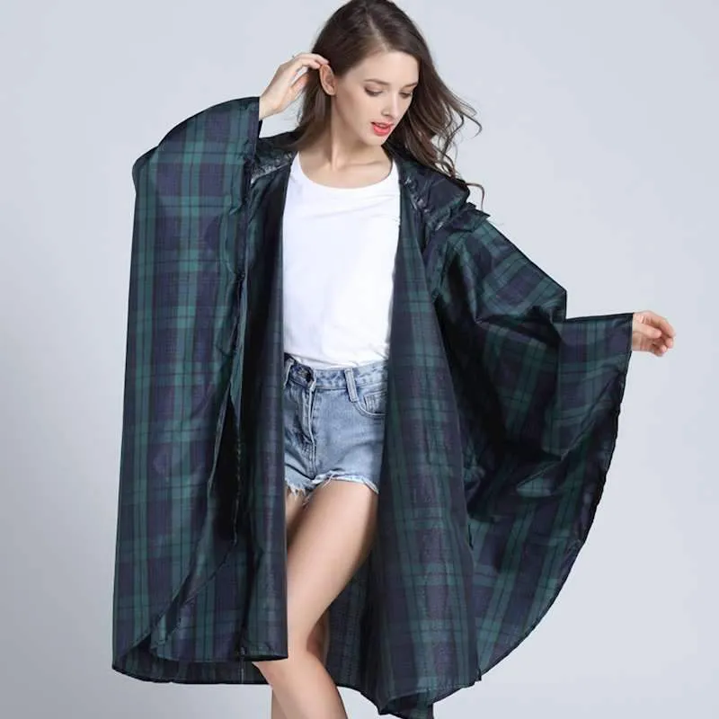 Poncho Pluie Carreaux Ecossais