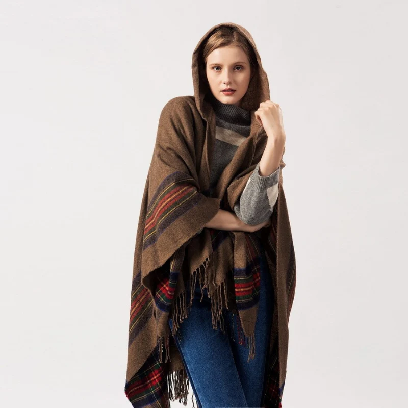 Poncho Capuche Femme