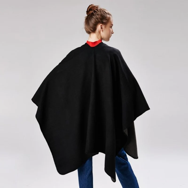Poncho Noir Femme