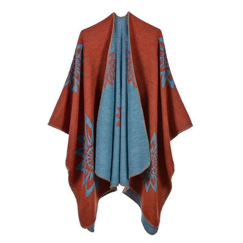 Poncho Femme Orange