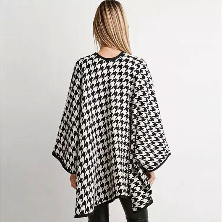 Poncho Femme Noir et Blanc