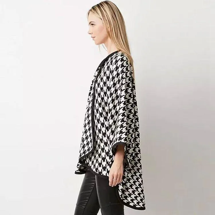 Poncho Femme Noir et Blanc