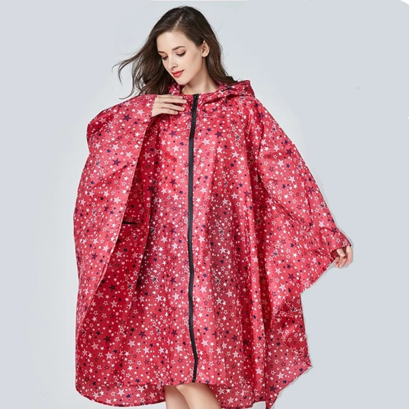 Cape de Pluie Rouge Femme