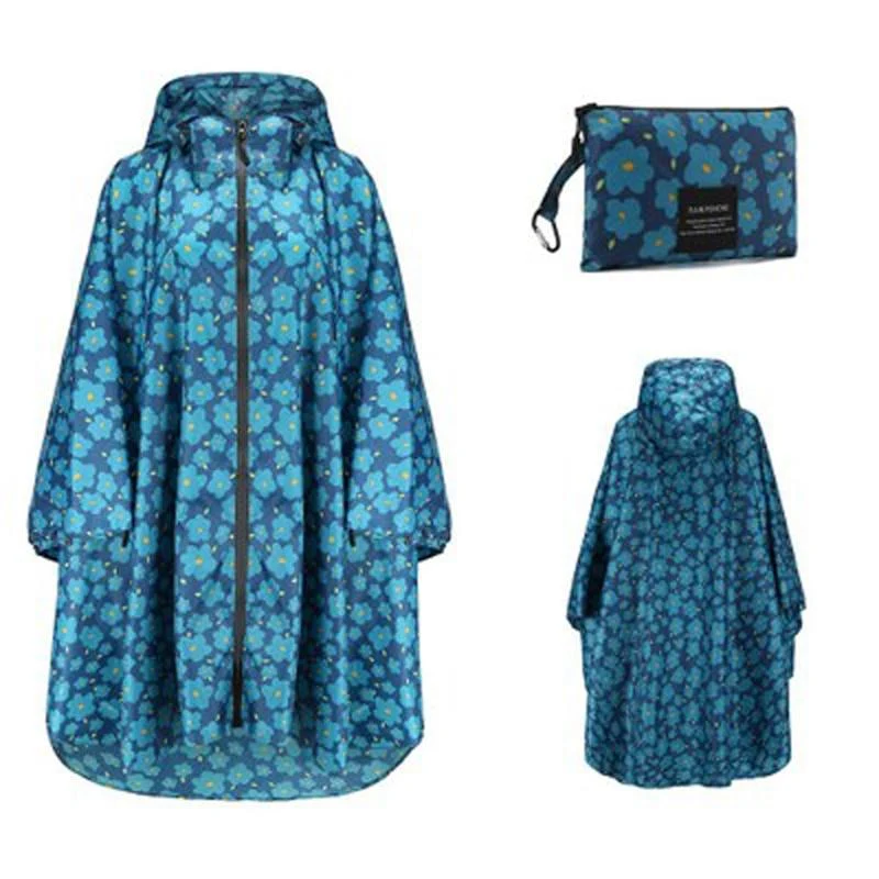Poncho Pluie Femme Fleuri