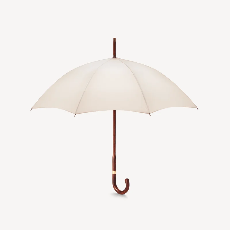 Parapluie rayé à motif cerise pour femme - Crème