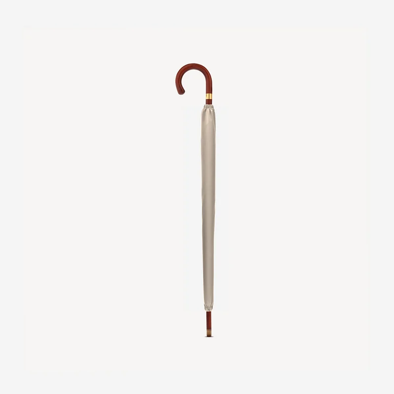 Parapluie rayé à motif cerise pour femme - Crème