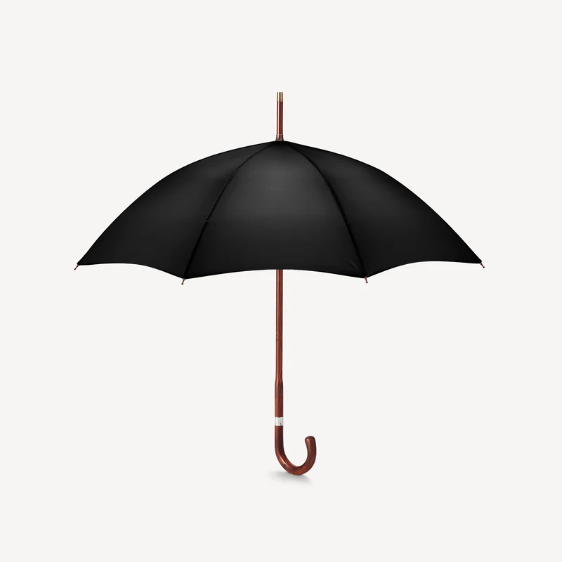 Parapluie rayé à motif cerise pour femme - Noir