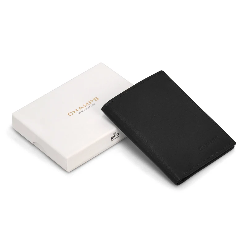 Onyx / Leather Vertical Slim Wallet *Drop Ship*
