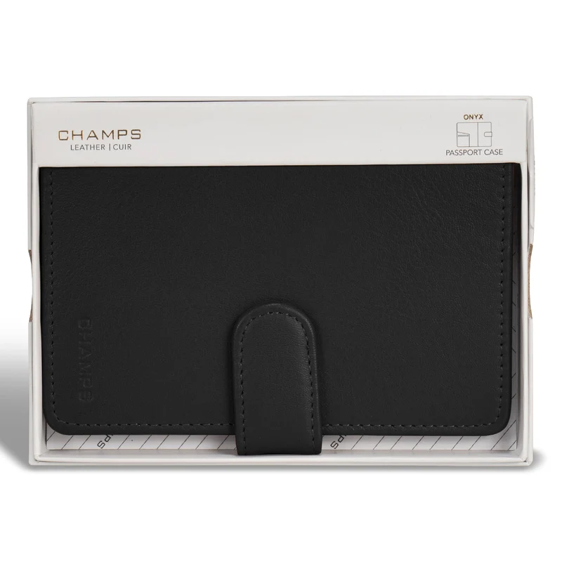 Onyx / Leather Passport Case *Drop Ship*