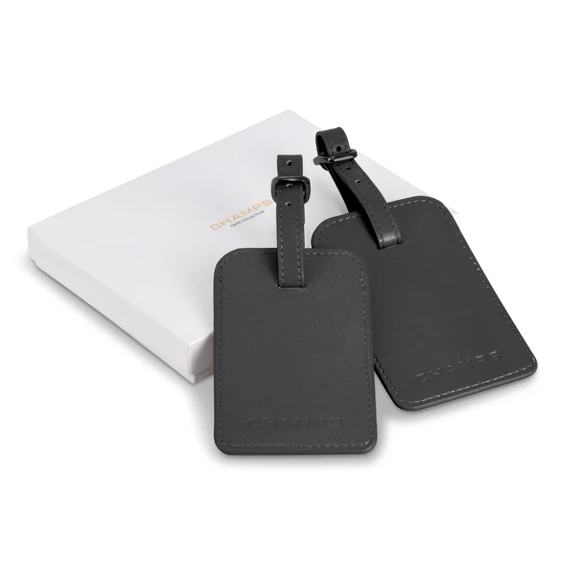 Onyx / Leather Luggage Tags *Drop Ship*