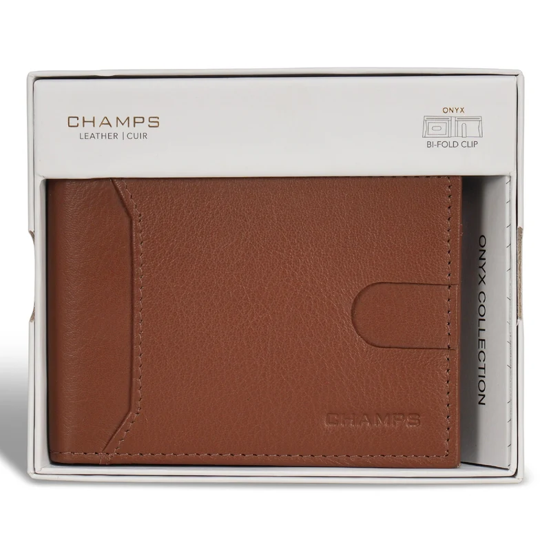 Onyx / Leather Bi-Fold Clip Wallet *Drop Ship*