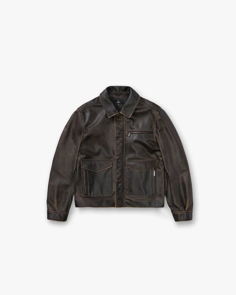 Sunfade Leather Jacket - Nero