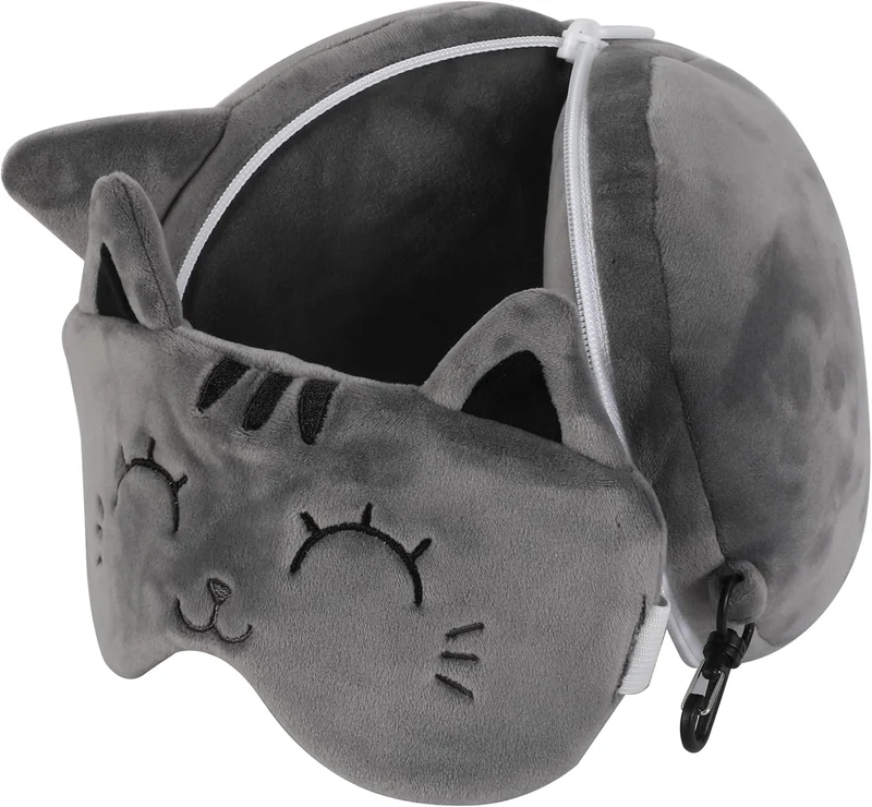 Oreiller avec masque de sommeil