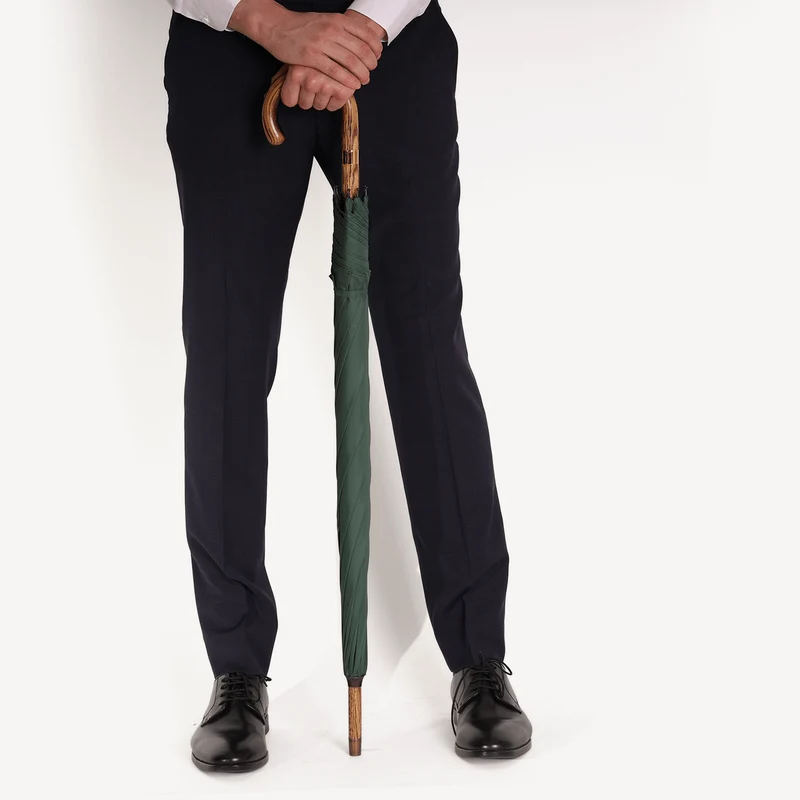 Parapluie en noyer pour homme - Vert jaguar