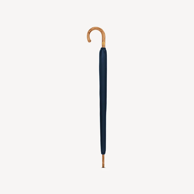 Parapluie en noyer pour homme - Bleu marine foncé