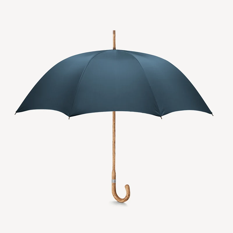 Parapluie en noyer pour homme - Bleu marine français