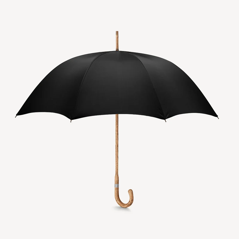 Parapluie en noyer pour homme - Noir