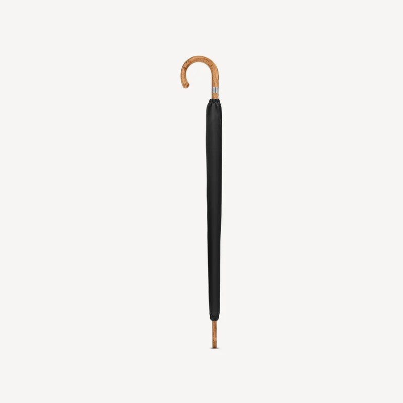 Parapluie en noyer pour homme - Noir