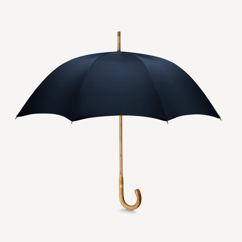 Parapluie en érable pour homme - Bleu marine foncé