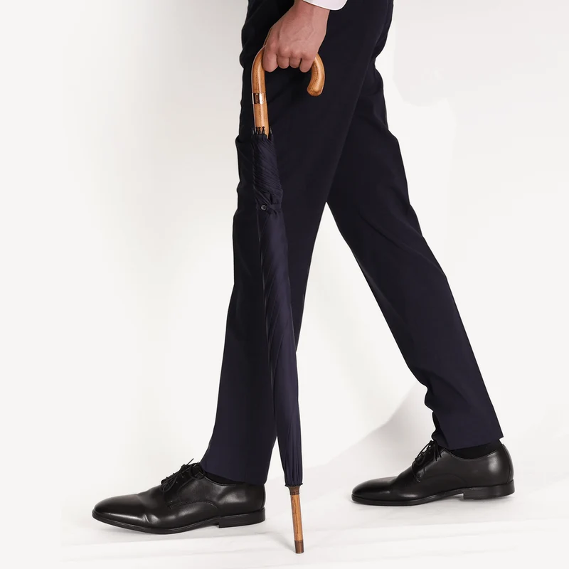 Parapluie en érable pour homme - Bleu marine foncé