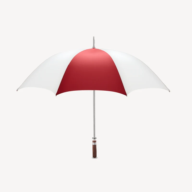 Parapluie de golf à poignée droite - Bordeaux et blanc