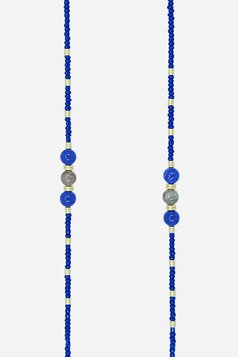 Chaîne de téléphone Iris - Perles bleues