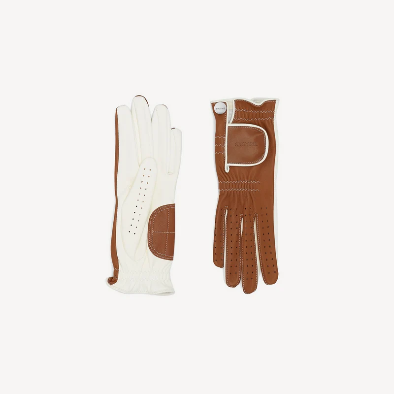 Gants de golf pour femmes - Tabac et blanc