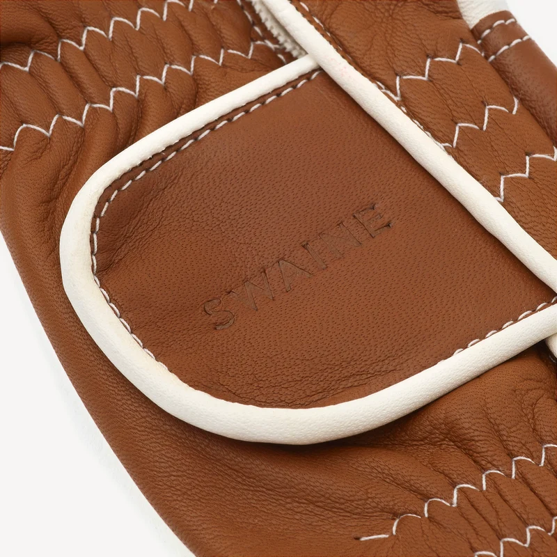 Gants de golf pour femmes - Tabac et blanc