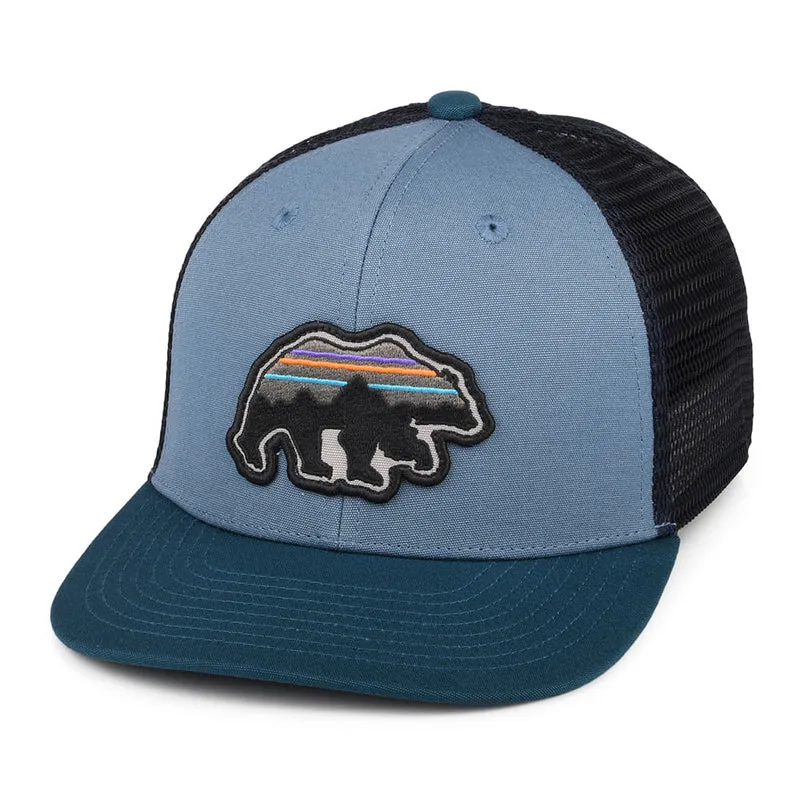 Casquette Trucker Enfant en Coton Bio Back for Good Bear bleu PATAGONIA