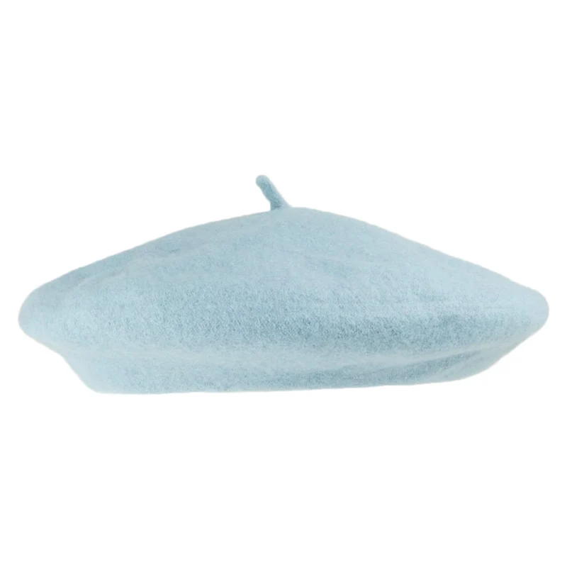 Béret Tendance en Laine bleu clair - VENTE EN GROS - 200