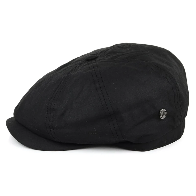 Casquette Gavroche en Coton Ciré British Millerain noir JAXON & JAMES - VENTE EN GROS