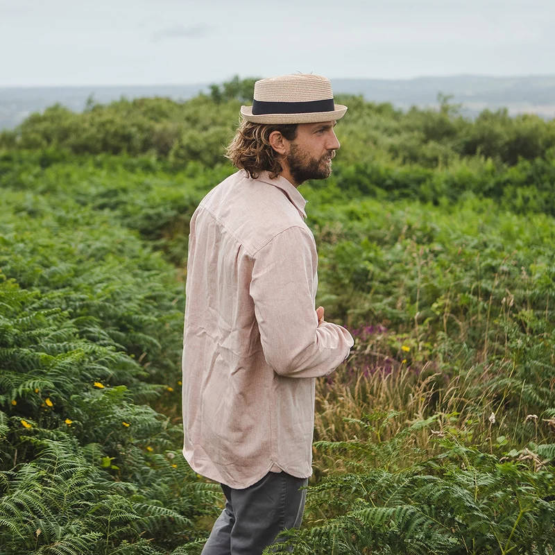 Chapeau Pork Pie Diamond Crown en Paille Toyo Tressée naturel JAXON & JAMES - VENTE EN GROS
