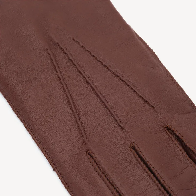 Gants en cuir pour homme - Marron (Cachemire)