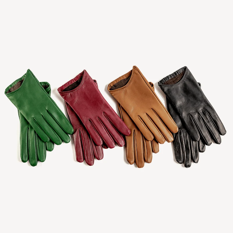 Gants en cuir pour femme - Bordeaux