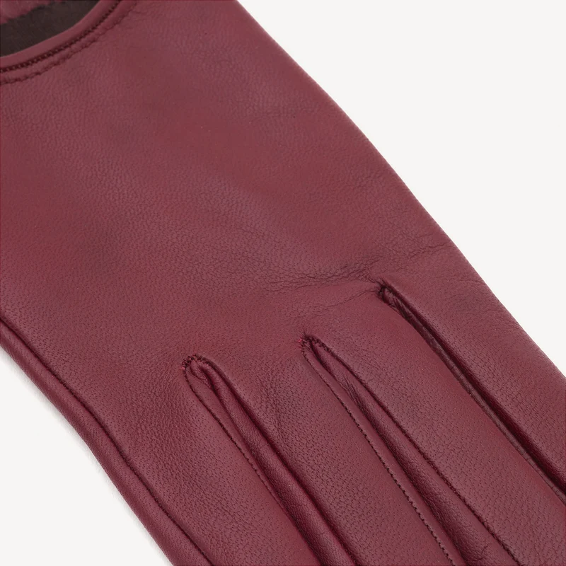 Gants en cuir pour femme - Bordeaux
