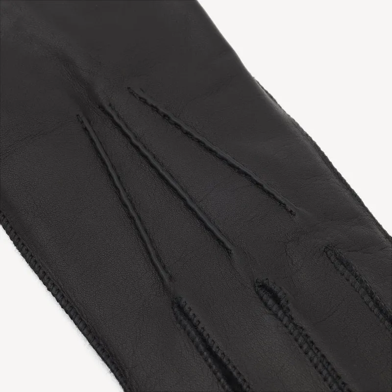 Gants en cuir pour homme - Noir (Cachemire)