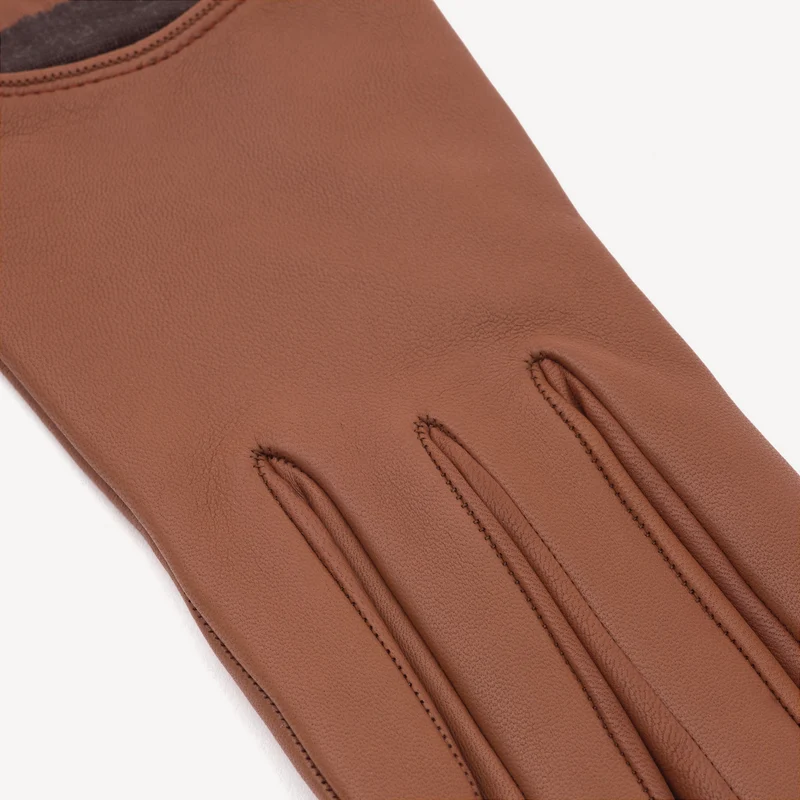 Gants en cuir femme - Cognac