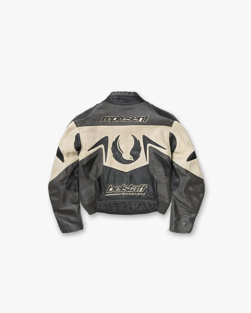 Represent X Belstaff Leather Race Jacket - Black