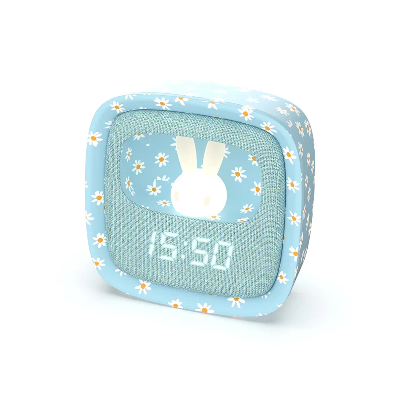 Réveil & veilleuse lapin Billy - blue flower