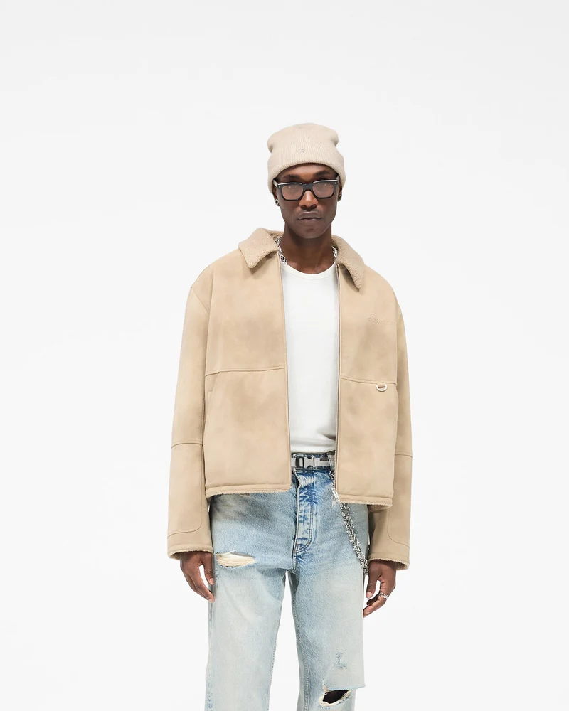 Faux Shearling Jacket - Cafe