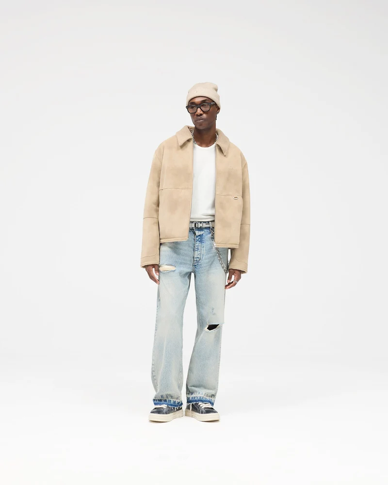 Faux Shearling Jacket - Cafe