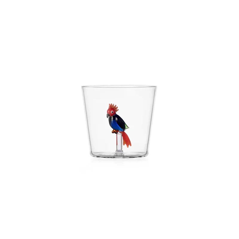 Ichendorf Talking Trees Verre - perroquet bleu et rouge