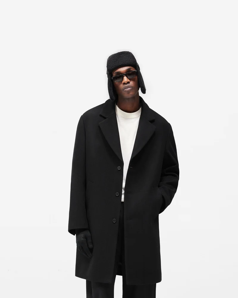 Relaxed Overcoat - Jet Black